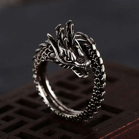 New Design Retro Adjustable Dragon Ring For Men Personality Fashion ...