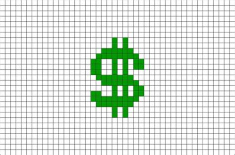 Dollar Sign Pixel Art | Pixel art, Pixel art minecraft, Art à thème robot