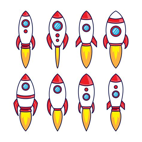 Space Rocket Design Collection Set 26160112 Vector Art at Vecteezy