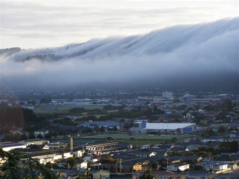 Katabatic wind formation in New Zealand nicknamed "The Barber", seen in ...