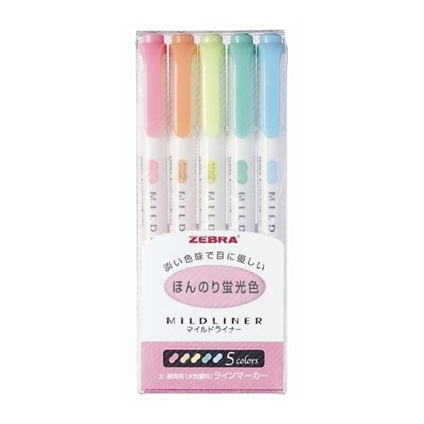 Zebra Mildliners Set of 5 Fluorescent (Pastel) |WKT7-5C | Artillery ...