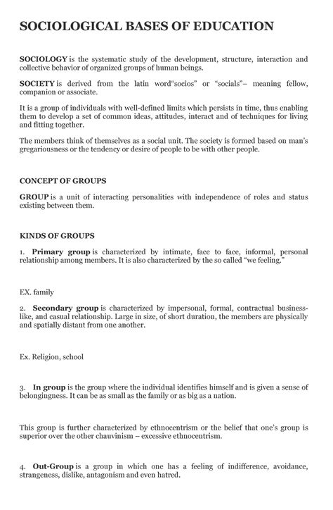 Sociological Bases OF Education - SOCIOLOGICAL BASES OF EDUCATION ...