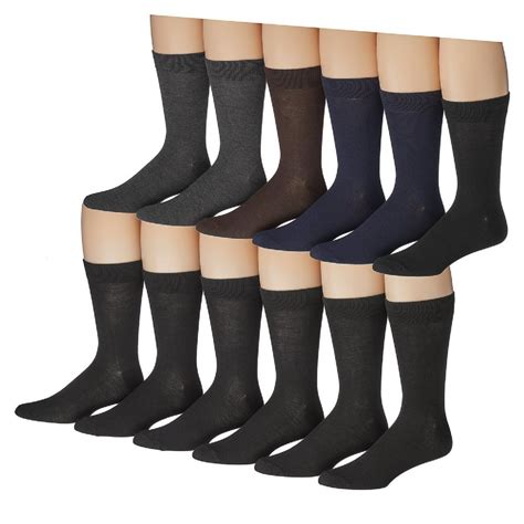 12 Pairs of Mens Solid Executive Dress Socks, Cotton Blend, Sock Size 10-13 - at - socksinbulk ...