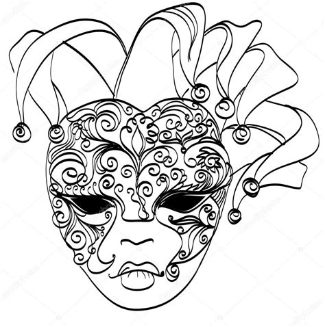 Vector sketch venetian mask. Carnival mask from venice Italy. ⬇ Vector ...