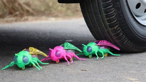 Crushing Crunchy & Soft Things by Car! Experiment Car vs Insects, horns, toys - YouTube