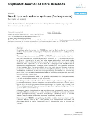 Fillable Online Nevoid basal cell carcinoma syndrome (Gorlin syndrome) Fax Email Print - pdfFiller