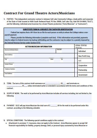 15+ SAMPLE Musician Contract in PDF | MS Word