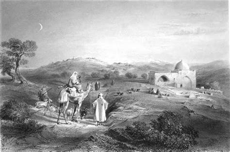 BETHLEHEM RACHELS TOMB Schrein Bilal Bin Rabah Moschee ~ 1847 Kunstdruck Gravur EUR 9,75 ...