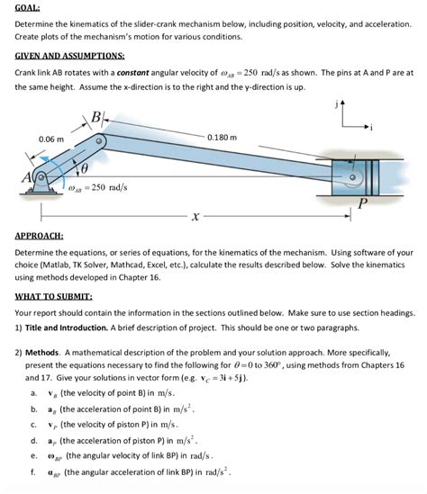 GOAL Determine the kinematics of the slider-crank | Chegg.com