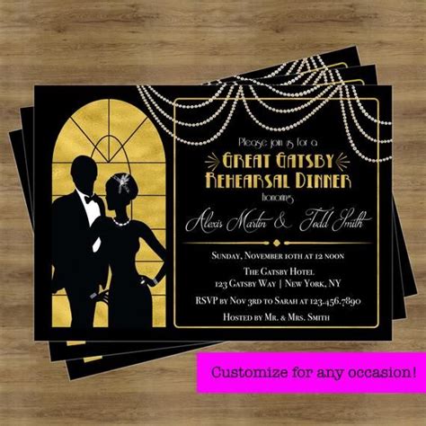 Invitación gran Gatsby Invitación de ducha nupcial de Gatsby | Etsy | Party invite template ...