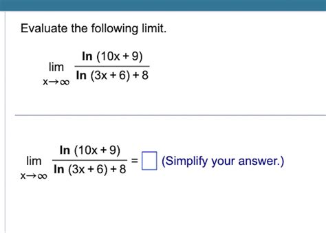 Solved Evaluate the following limit. | Chegg.com