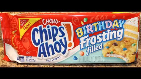 Chips Ahoy: Birthday Frosting Filled Food Review - YouTube