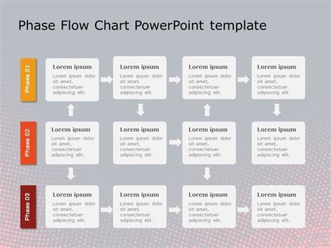 Phase Flow Chart Horizontal PowerPoint Template