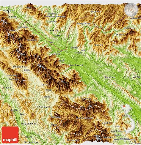 Physical 3D Map of Lao Cai