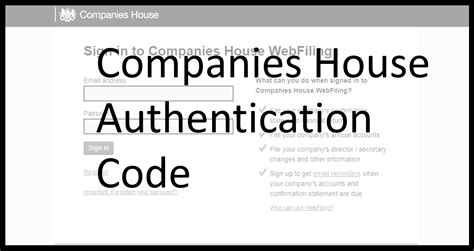 2. Companies House Authentication Code - The Accounting Studio