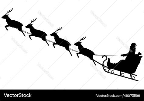 Santa claus flying in reindeer pulled sleigh Vector Image