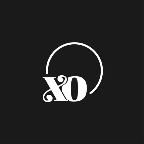 XO logo initials monogram with circular lines, minimalist and clean ...