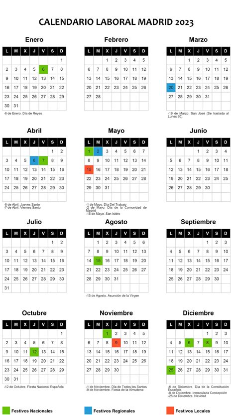 Calendario Laboral 2024 Madrid Capital - Image to u