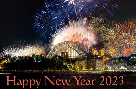 Sydney Harbour Bridge New Years Eve Fireworks 2023, Colourful NYE Fire Works NSW Australia Stock ...