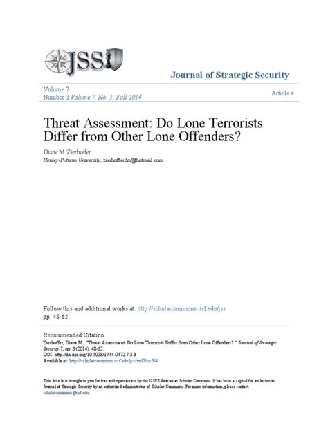 Threat Assessment Lone Terrorists | Counter Terrorism | Threat (Computer)