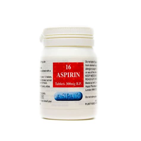 Aspar Aspirin 300MG Tablets Tub 16s - Go Tiny