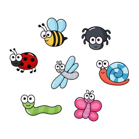 Premium Vector | Set of funny bugs. cartoon insects isolated | Bugs drawing, Cute easy drawings ...