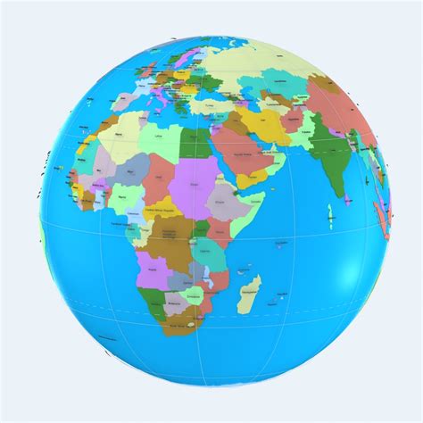 3d model geopolitical globe political