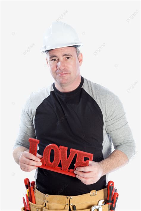 People In Love Shot In Studio Romance Cut Out Repairing, Isolated On White, Construction, St ...