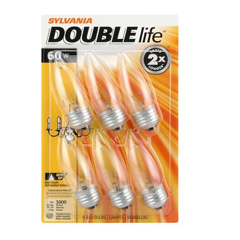 SYLVANIA 60-Watt Dimmable B10 Decorative Incandescent Light Bulb (6 ...