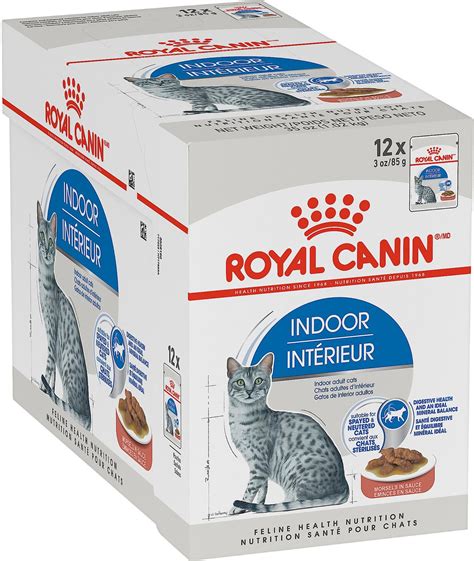 ROYAL CANIN Feline Health Nutrition Indoor Adult Morsels In Sauce Wet Cat Food, 3-oz pouch, case ...