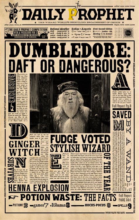 Printable Harry Potter Newspaper