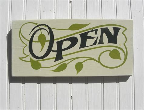 Open Sign Hand Painted Wooden Sign - Etsy