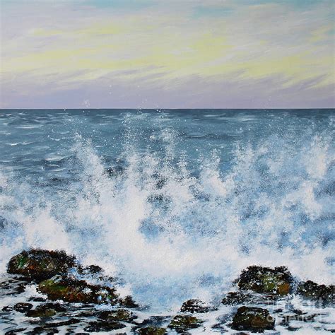 Crashing Waves on the Rocks Painting by Sandra Francis - Fine Art America