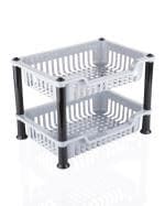 Buy NEWON Plastic 2 Layer Multi-purpose Kitchen Storage Basket Rack ...