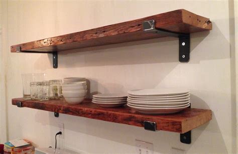 One Reclaimed Wood Shelf 48 x 9.5 with Two by LRdesignlab on Etsy