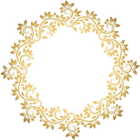 Gold Deco Round Border PNG Transparent Clip Art | Gallery Yopriceville - High-Quality Free ...