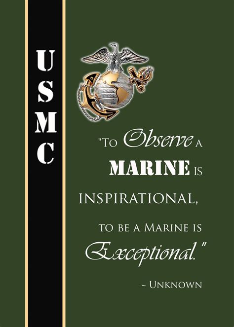 Famous Marine Quote. To observe a Marine is inspirational, to be a Marine is… Marine Corps ...