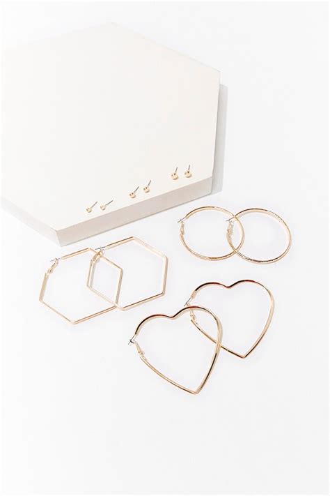 Assorted Hoop & Stud Earrings Set