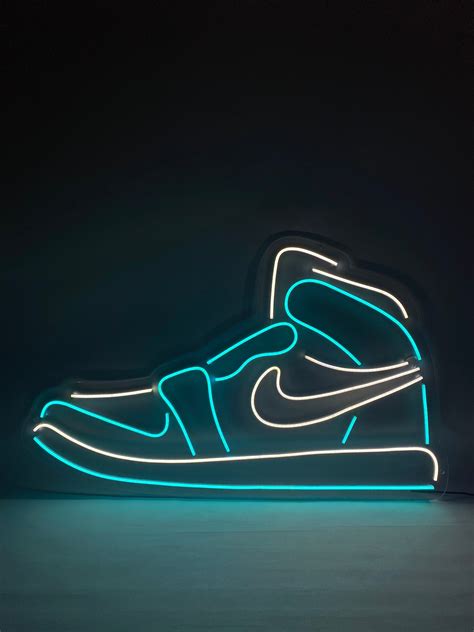 Air Jordan Nike Sneaker LED Neon Sign, Shoes Led Wall Decor, Air Jordan, Jordan Decor ...