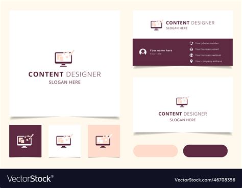 Content designer logo design with editable slogan Vector Image