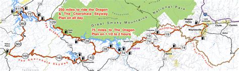 Blue Ridge Parkway to Tail of the Dragon Map | Smoky Mountain Motorcycle Rider