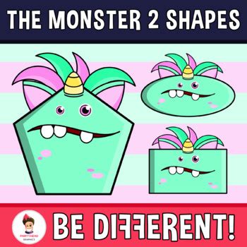 Monster Shapes 2 Clipart Geometry Math 2D by PartyHead Graphics | TPT