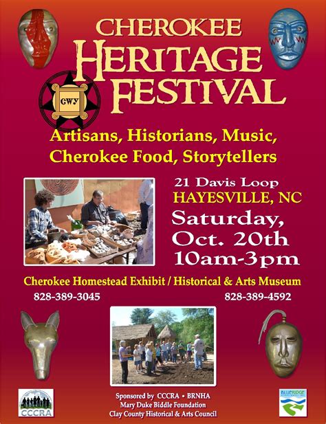 Cherokee Heritage Festival (Hayesville) flyer - The Cherokee One Feather