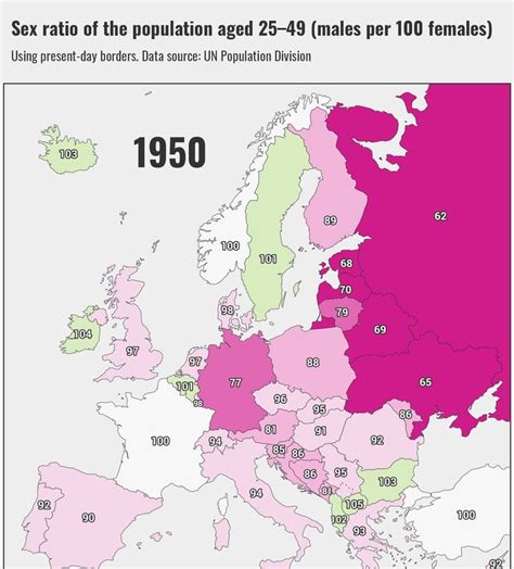 a map shows the percentage of populations in europe, 1950 - 2010 as well as other countries