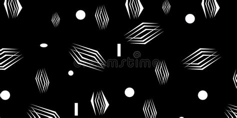 Abstract Shapes, Black Background with White Shapes Stock Illustration ...