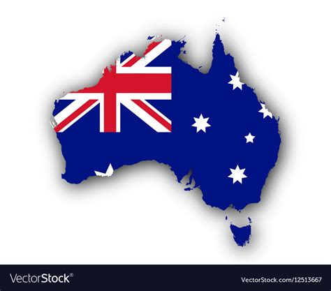 Map and flag of australia Royalty Free Vector Image