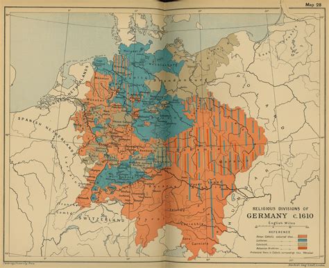 Map of Germany 1610: Religion