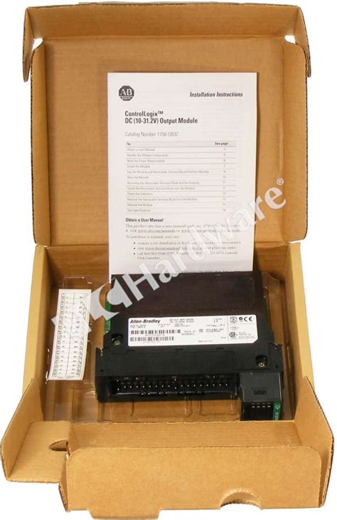 PLC Hardware: Allen-Bradley 1756-OB32 ControlLogix DC Output Module, 32 Points