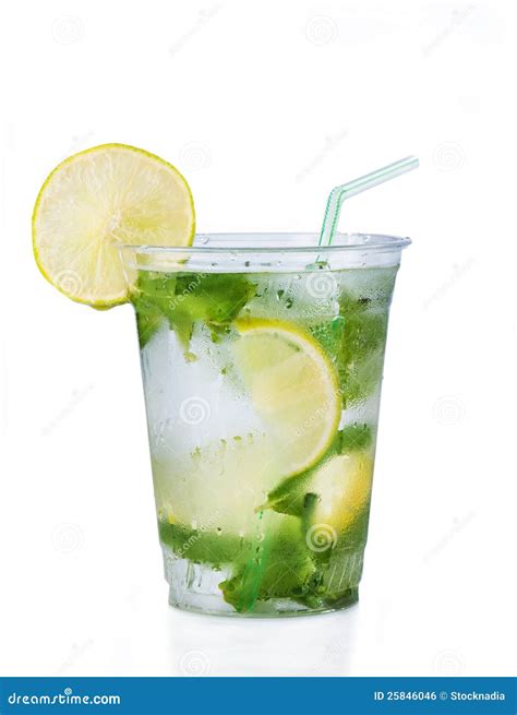 Cocktail Mojito In Plastic Glass Royalty Free Stock Image - Image: 25846046