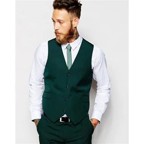 Tailored Green Vest Mens Classic Vests For Men Best Man Groomsmen Groom ...